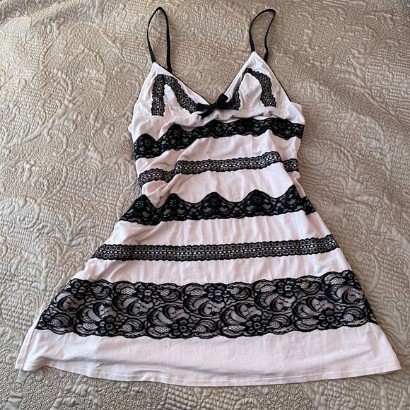 Victoria's Secret Blush Pink Modal and Black Lace Babydoll Nightie Slip NWOT - Picture 9 of 12